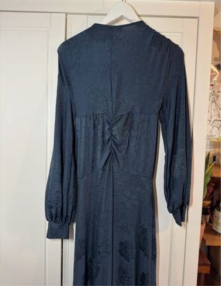 Vestido azul marino jacquard