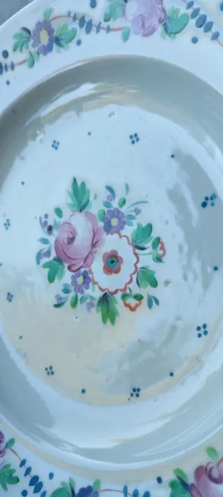 2 piatti decorati a mano metà '800