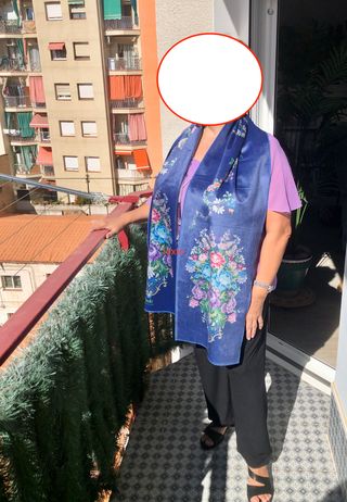 Bufanda Seda Bordada Museo Seda Valencia