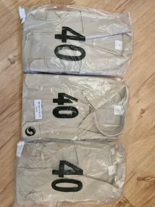 3 Camisas militares traje gala beige talla M