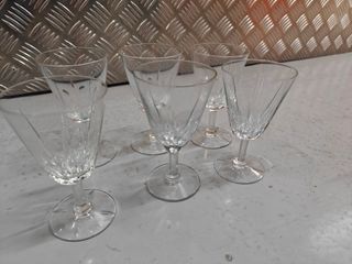 Juego de 6 vasos de cristal tallado