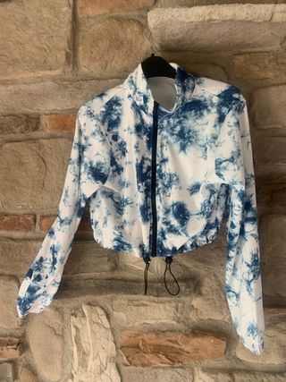 Felpa donna con zip tie-dye