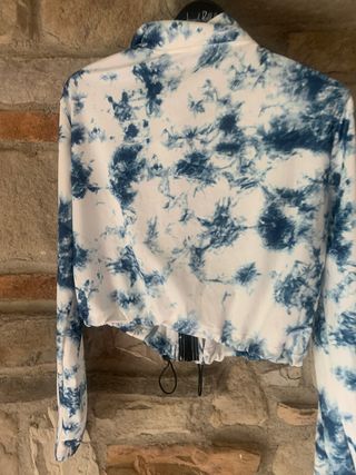 Felpa donna con zip tie-dye