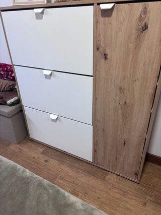 Zapatero Blanco y Madera