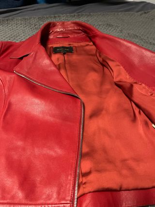 Chaqueta Piel Roja Massimo Dutti Talla L