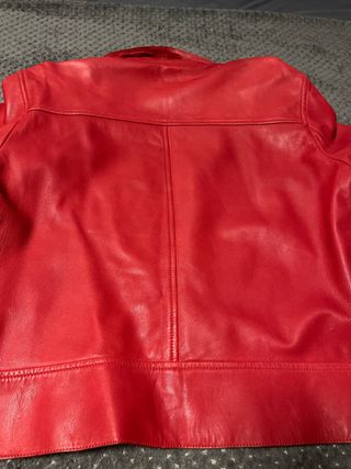 Chaqueta Piel Roja Massimo Dutti Talla L