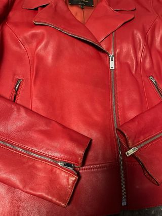 Chaqueta Piel Roja Massimo Dutti Talla L