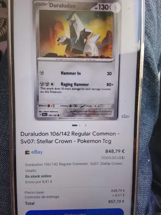 Carta Pokémon Duraludon 106/142 Sv07