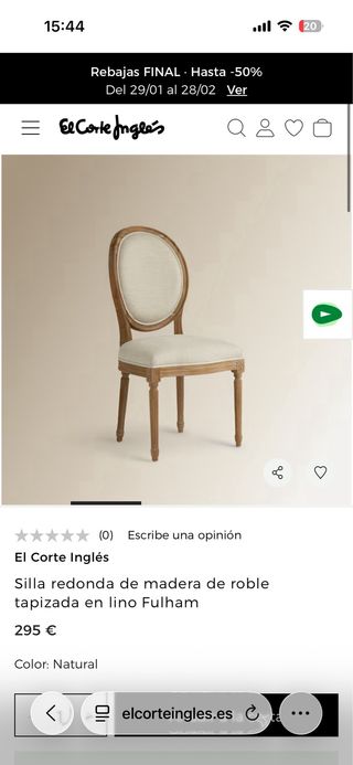 Conjunto mesa y 6 sillas de madera.