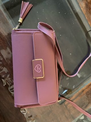 Bolso rosa con detalle de corazón y Smile