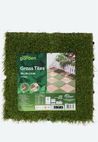 2 pack Baldosas Césped Artificial 4 uds 30x30cm