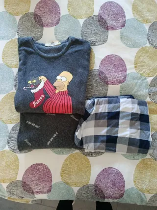 Lote Pijama Hombre Gris y Multicolor