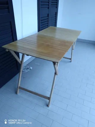 Tavolo Legno Giardino Pieghevole 140x70