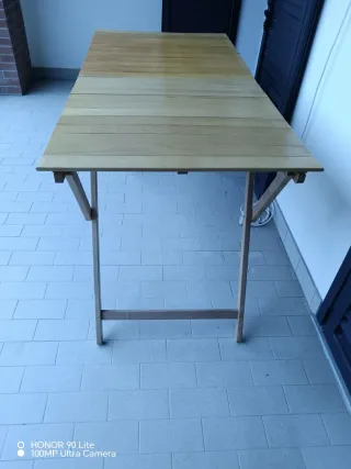 Tavolo Legno Giardino Pieghevole 140x70