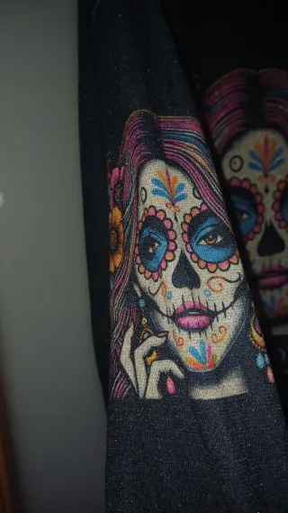 Camiseta Catrina Manga Larga con mensaje