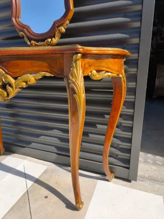Preciosa Consola Luis XV con espejo antigua