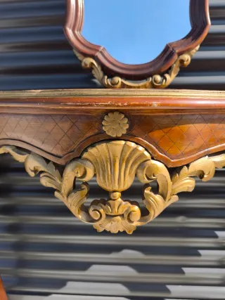 Preciosa Consola Luis XV con espejo antigua