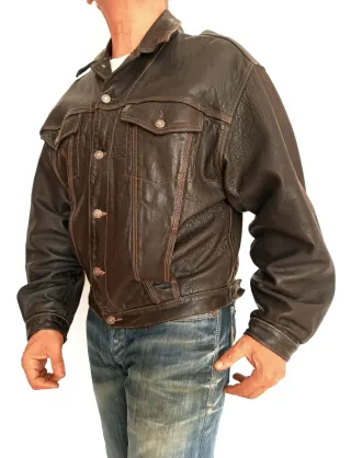 Vaquera tejana cuero auténtico L oversized Medidas