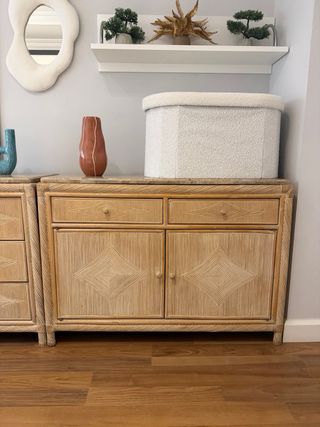 6 Cómodas de ratán y madera puertas de armario