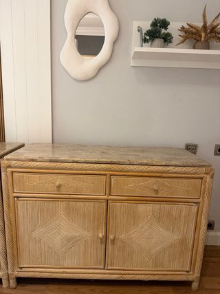 6 Cómodas de ratán y madera puertas de armario