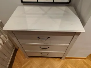 Cómoda blanca 3 cajones madera