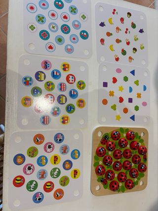 Juego de memoria de madera con mariquitas