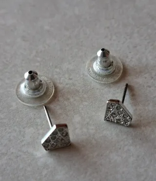 Pendientes Swarovski Diamante Plata