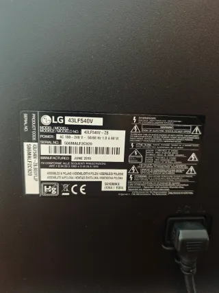 TV LG 43” Full HD – Modelo 43LF540V