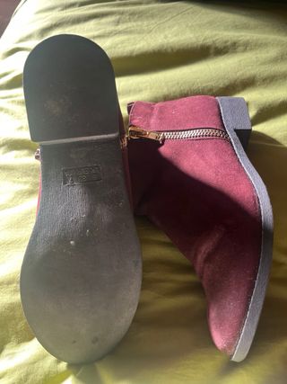 Botines mujer burdeos con cremallera