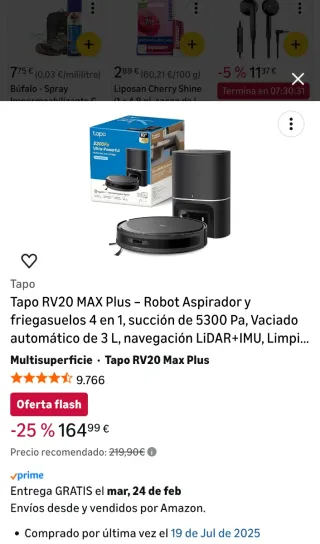 Aspirador Robot Tapo RV-20 MAX PLUS