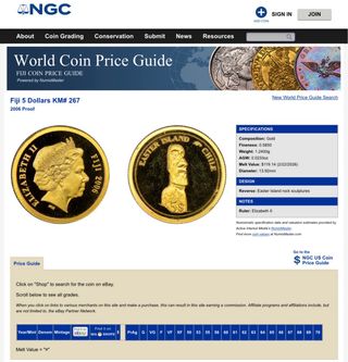 Moneda Oro 1,24 g Fiji Isla de Pascua 5$