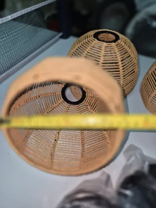 3 Lámparas Mimbre y Metal