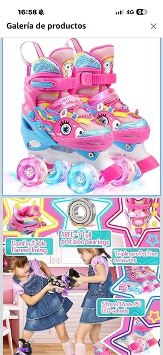 Patines de unicornio para niña Talla 30-33