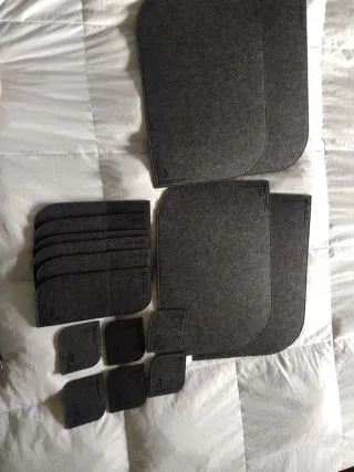 Manteles individuales de fieltro gris