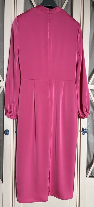 Vestido fiesta/cóctel saten rosa