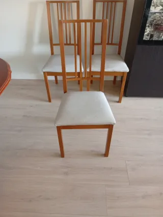 Sillas de salón madera y tela