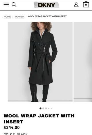 Abrigo DKNY Lana Negro