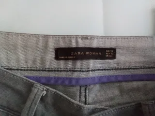 Pantalón Zara Mujer Gris