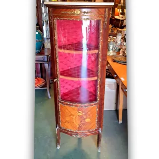 Vitrina Esquinera Marquetería Clásica