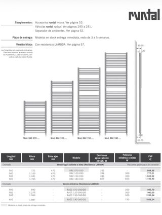 Radiador Toallero Runtal Cromado 120x50