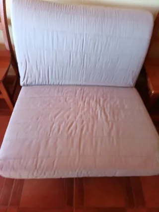 Sillón cama rosa de tela