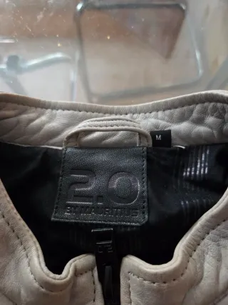 Chaqueta de piel gris hombre