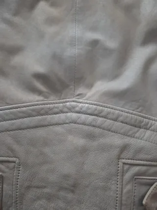 Chaqueta de piel gris hombre