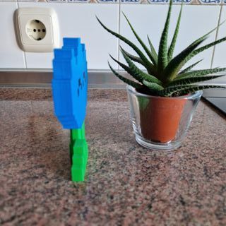 Flor Pixel Art XXL Azul