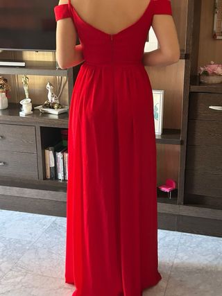 Vestido rojo largo para evento graduación