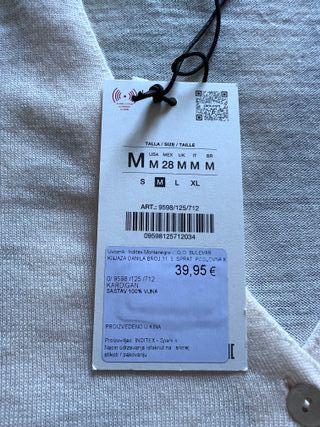 Cardigan 100% Lã Merino Decote em V | Zara Mulher
