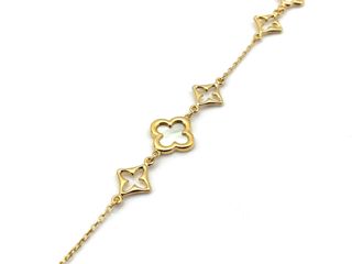 pulsera oro 18k con piedra con nacar
