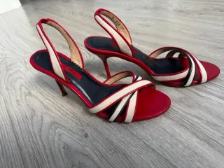 Sandalias tacón CH rojas y blancas