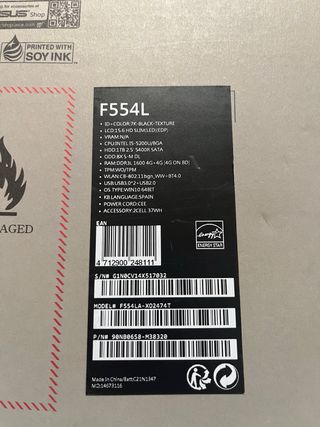 Portátil Asus Negro