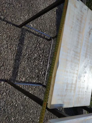 Tavolo da giardino in legno e metallo vintage